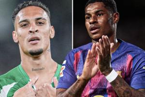 这要在一个队安东尼世界波9场5球2助 拉什福德6球6助领跑巴萨